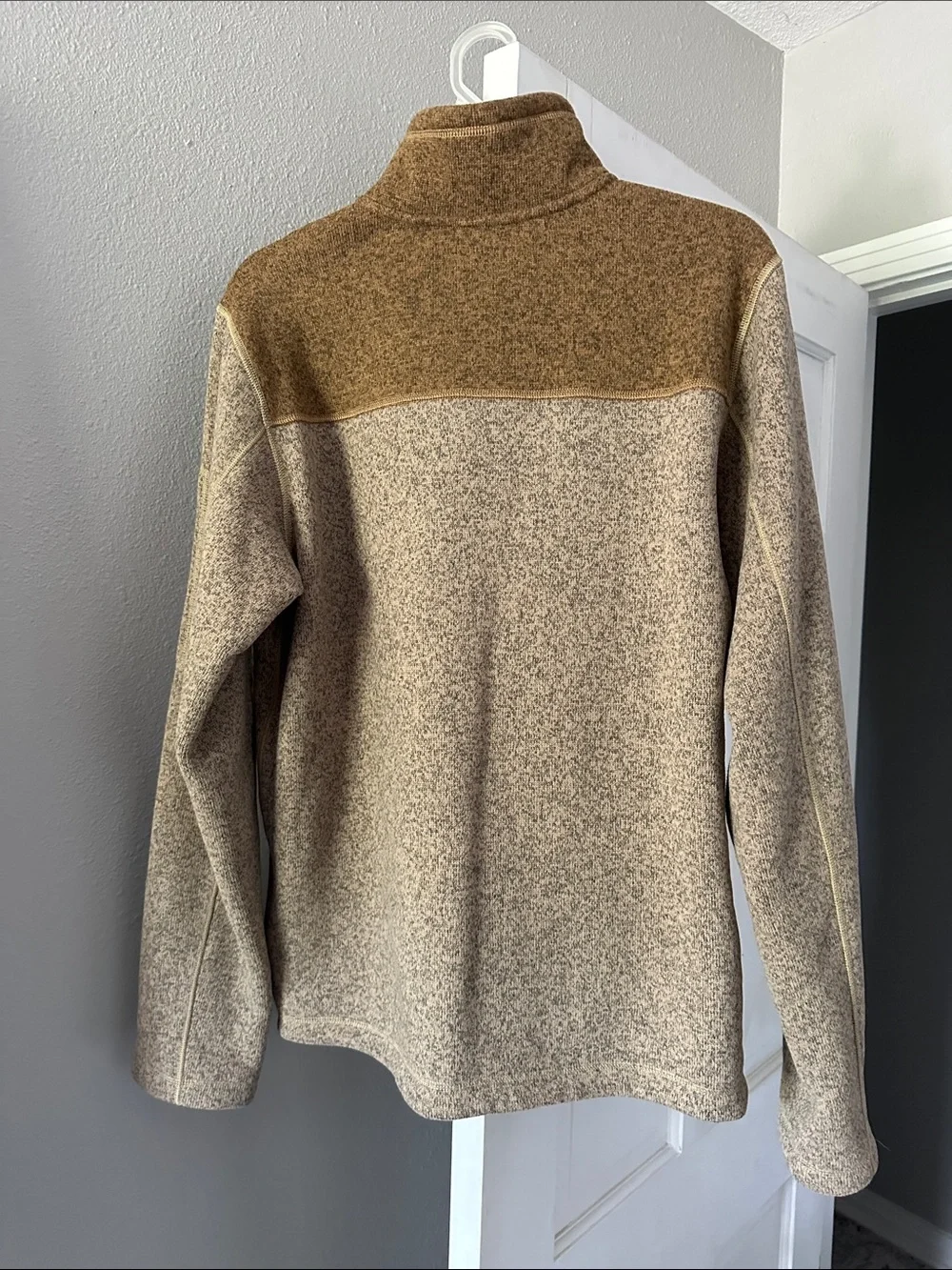 The North Face Men's Two-Tone Brown/Tan Zip Fleece Pullover
